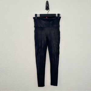 SPANX Faux Leather Leggings - High Waist Black Moto Chic - M